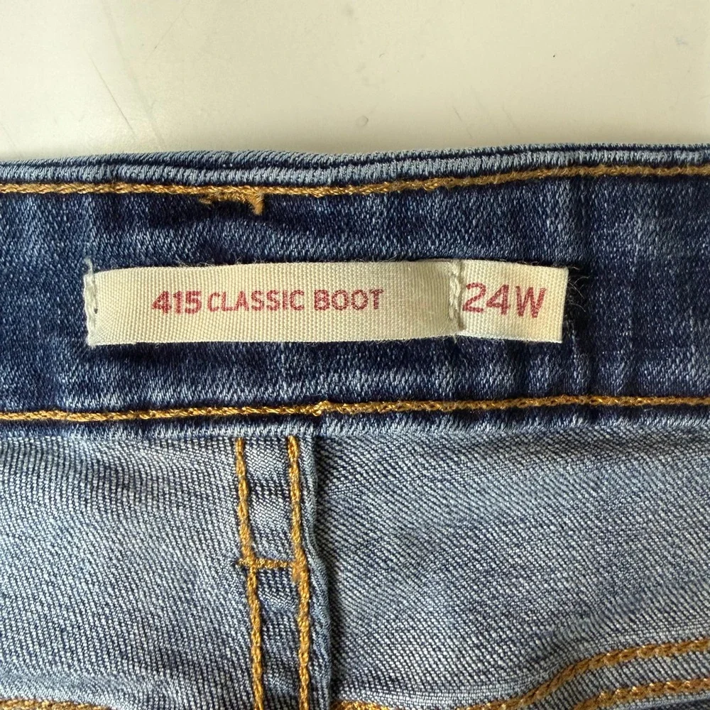 Levis 415 Classic Bootcut Jeans Womens 24W Medium Blue Stretch Denim Fits 44x31 - Picture 3 of 16